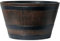 Muddy Hands Extra Large 50 Litre Dark Brown Wooden Barrel Effect Plant Pot Round Outdoor Garden Flower Tree Plastic Planter (Diameter: 56cm - Height: 34cm)