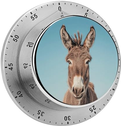 Timer, visueller Timer, Countdown-Timer, echtes Bild des Esels, gedruckte Erinnerung, geeignet für Schreibtisch, mechanische Uhr, keine Batterie erforderlich, Studium, Arbeit, Kochen, Fitness