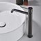 IMEX - Grifo Lavabo Caño Alto | Grifo Baño Mezclador Agua Fria y Caliente | Grifería Monomando Efeto Cascada con Caño de Latón y Ahorro de Agua | Serie Génova | Color Black Gun Metal