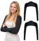 2 Stück UV-Schutz Bolero Damen Sonnenschutz Schal Armstulpen Eisseide Kühlschal Armmanschetten mit Fingerlöchern Fingerlose Handschuhe Ärmel (Schwarz)