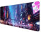 Tapis de Souris Gaming XXL 800 x 300 x 3mm, Tapis de Souris Cyberpunk, Grand Tapis de Souris de Jeu XXL avec Caoutchouc Etanche et Antidérapant, Tapis de Souris Néon à Bords Cousus pour Gamer, F-6