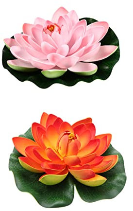 Amosfun 4 Stück Hochwertiger Künstlicher Lotus Lotusblumenteichdekor Kunstblätter Seerose Gefälschte Seerose Seerosen- Gefälschter Brunnen Für Pool Künstliche Seerosenblüten Eva