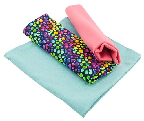 Stoffpaket -Jersey Stoff Kinderstoff SET Bündchen bunte Punkte blau - je 50 cm