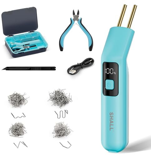 SHALL Soldador de plástico inalámbrico - Kit de grapadoras de 200 piezas - Grapadora caliente - Para reparación de plástico, parachoques y juguetes
