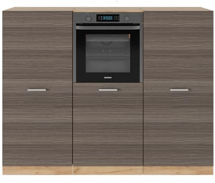 Vicco Küchenblock R-Line, Edelgrau/Goldkraft Eiche, 180 cm ohne Arbeitsplatte