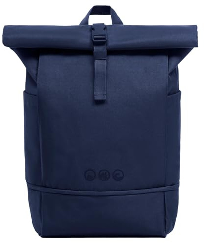 SONS OF ALOHA Roll-Top Rucksack Damen & Herren - NALU groß - Rolltop mit Laptopfach 16 und Schuhfach für Uni Fahrrad Business - recycelt wasserabweisend blau