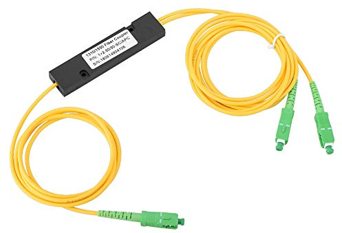 TICFOX Divisor de Cable de Fibra Óptica, FTB Óptico Monomodo SC/APC 1x2 Separador Óptico de Fibra Adecuado para LAN de Divisor Óptica, FTTH (Longitud Total: 2,2 M)