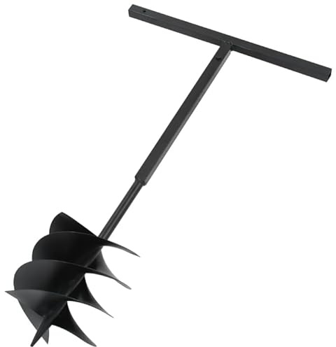 Eleganz Tarière de jardin avec poignée pour perceuse : foret de plantation 250 mm avec 12 tubes d'extension en acier – Tarière manuelle pour forage de puits, forage de pieu