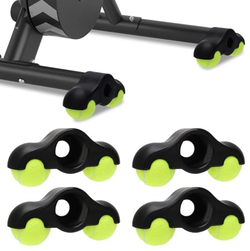 LUPATDY 4 Stück Rocker Plate Feet, Indoor Cycling Snap Rocker Feet Adapter mit 8 Tennisbällen, Radsport-Schnappfüße Adapter, Indoor Cycling Tennisbälle Fußadapter für Wahoo Kickr Core Rollentrainer