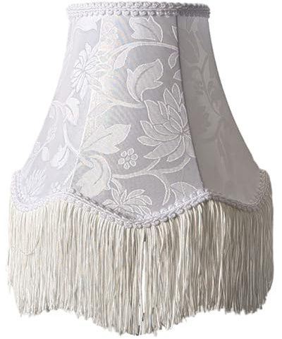 Vintage-Lampenschirm mit Quasten, 24, 9 cm, gewellter Lampenschirm, Ersatz für antike viktorianische Lampenschirme für Tisch- und Stehlampen, antike Vintage-Lampenschirme mit Quaste