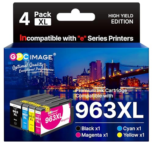 GPC Image 963XL 963 XL Tintenpatronen Kompatibel für HP 963 963XL Multipack für HP Officejet Pro 9010 9012 9013 9014 9015 9016 9018 9019 9020 9022 9023 9025 9026 9028 (4er-Pack)