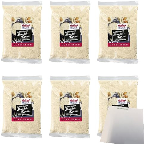 usy Bundle für Hofgut Kalifornische Mandeln gemahlen blanchiert VPE (6x100g Beutel) + usy Block