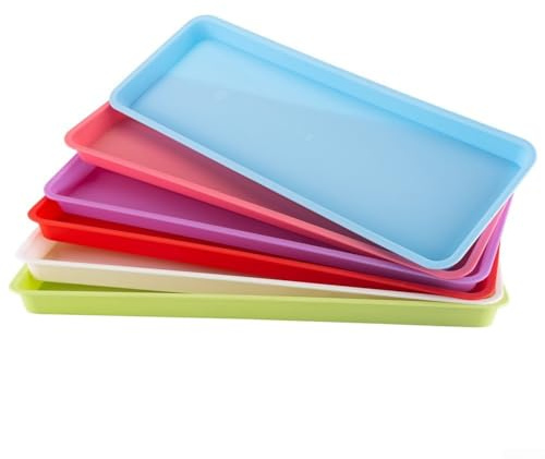 Lot de 6 soucoupes rectangulaires en plastique pour pot de fleurs pour intérieur ou extérieur