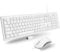 Macally Full Size USB Wired Mac Keyboard and Mouse Combo - Compatible Ergonomic Apple Keyboard and Mouse with Mac Shortcuts and Number Keypad for Mac Mini Pro, iMac Computer, MacBook Pro Air Laptops