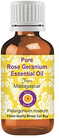 Deve Herbes puro Olio essenziale di geranio rosa (Pelargonium roseum) distillato a vapore 10ml (0.33 oz)