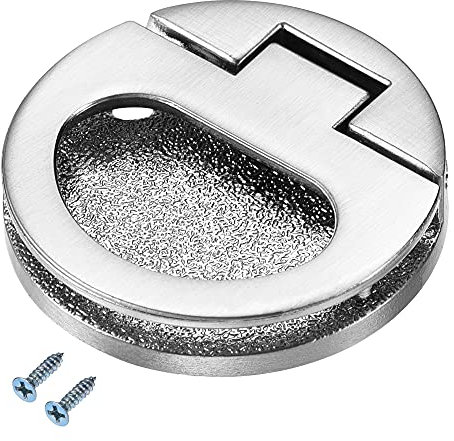 sourcing map Flush Pull Ring Handle 43.5x7mm, Plane Drawer Door Pull, Brushed Silver Tone