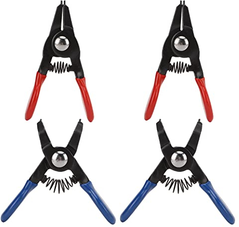 OUKENS kit di pinze per anelli di sicurezza, Mini set di pinze per anelli elastici interni esterni a molla piccola in metallo universale 4 pezzi