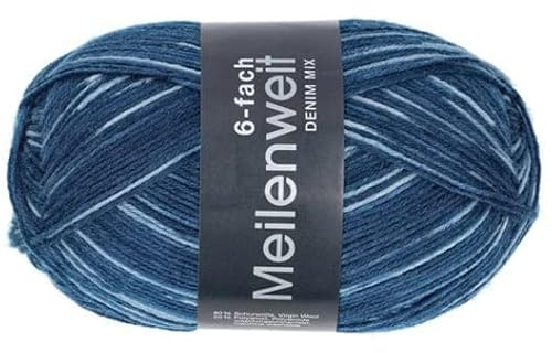 Lana Grossa MEILENWEIT 6-Fach 150g Spezial Print 9544 - Denim Mix