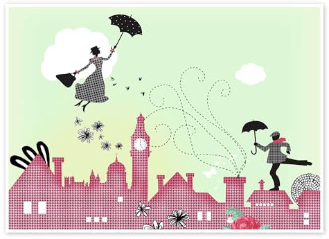 Mary Poppins London Poster di Taika Tori 70 x 50 cm Quadri Decorazione per pareti