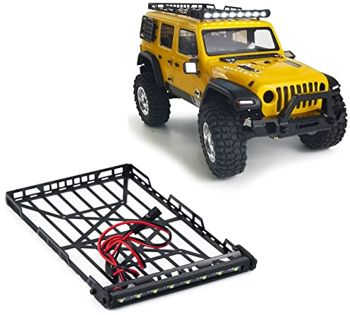 1/24th RC Roof Rack Luggage Carrier with 8LED Light Bar for Axial SCX24 AXI00002 JLU CRC 1:24 RC Crawler Car