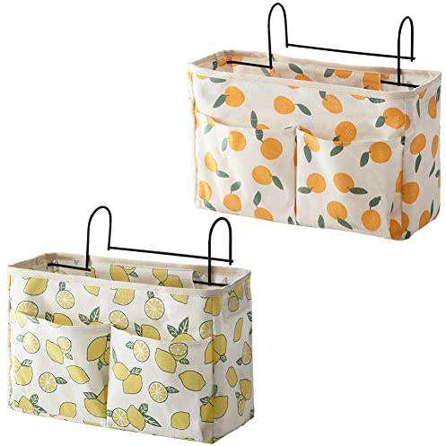 2 Stücke Bett Organizer, Betttaschen Multifunktionale, Betttaschen Hochbett, Bett Organizer Bett Tasche, Bett Hängetasche, zum Abstellen von Büchern, Handys, Gläsern, Snacks am Bett