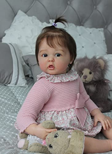 Zero pam Reborn Puppen Mädchen 24 Zoll Lebensechte Babypuppe Wie Echtes Baby Weichkörper Silikon Baby Finger Lutschen Puppe Ab 3 Jahre