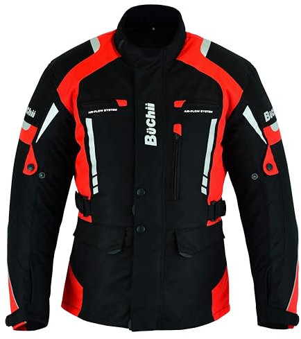 Büchii - Chaqueta de moto para hombre, con armadura CE, impermeable, cordura 600D, chaqueta protectora de alta visibilidad para invierno y verano, chaqueta de moto para hombre