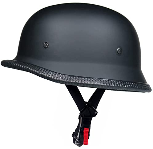 German Style Motorcycle Half Helmet, Retro Half Face Helmet for Adult Men Women DOT Approved,Large