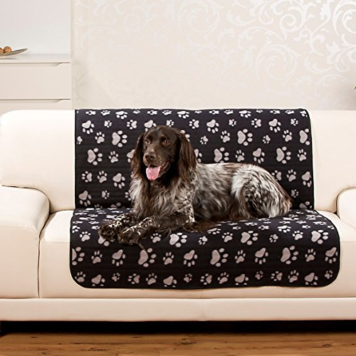 Quantum Interior wasserdichte Haustierdecke Hundedecke untersch. Größen wasserdichte Unterlage Haustier Decken für Hunde und Katzen Fleecedecke (Anthrazit, 100x150)
