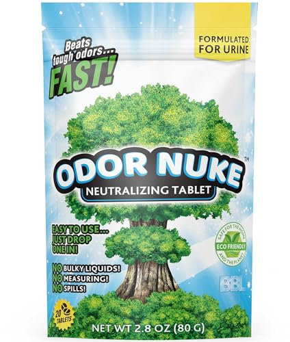 Human Urine Odor Neutralizer Tablets by ODOR NUKE - Kill Urine Smell In Portable Urinals for Men, Bedside Commodes, Bedpans & Camping Toilets - 2.8oz (Original)