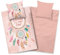 Aminata kids Bettwäsche 135x200 Traumfänger-Motiv Mädchen Baumwolle Wende-Kinder-Bettwäsche-Set Dreamcatcher Federn YKK Reißverschluss rosa