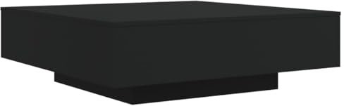 vidaXL Couchtisch, Quadratisch Beistelltisch Sofatisch, Tisch Kaffeetisch für Wohnzimmer, Teetisch Telefontisch, Modern, Schwarz Holzwerkstoff
