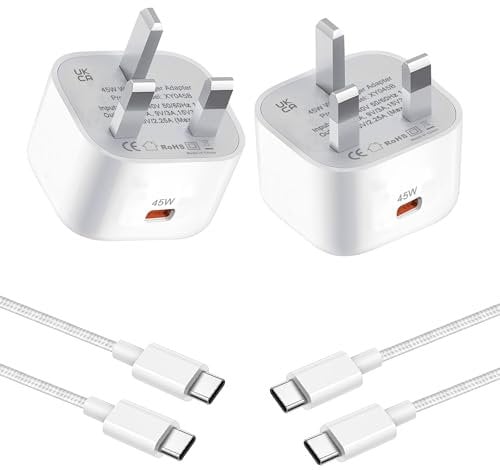 2Pack 45W Charger Plug and Cable for Samsung Galaxy A56 5G/A36 5G/S25 Ultra/S24 Plus/S23 FE/S22 S21 Z Fold 4 5 6,Tab S10 S9/S8 S7 Tablet,A55 5G iPhone 16 Pro Max USB C Super Fast 2.0 Charging Adapter