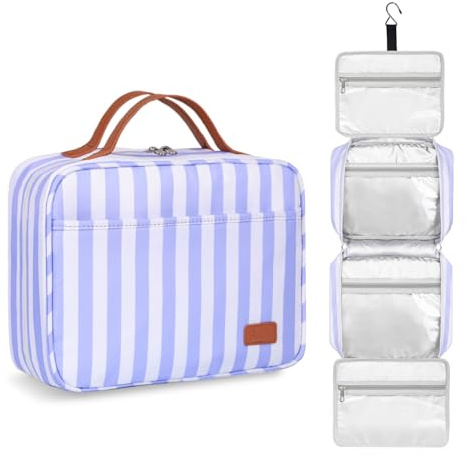 Hanging Travel Toiletry Bag for Women, Portable Toiletry Bag for Travel Size Essentials, Water-resistant Large Makeup Bag with Hook for Toiletries, Cosmetics, Must Haves for Traveling Women