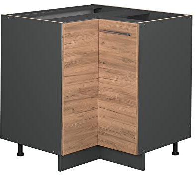 Vicco Eckunterschrank Fame-Line, Goldkraft Eiche/Anthrazit, 80.5 cm, AP Anthrazit
