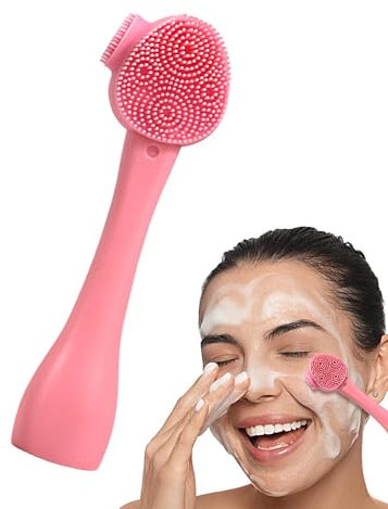 Spazzola per la pulizia del viso in silicone, spazzola in silicone per il viso - Piccola spugna in silicone per la pulizia del viso - Spazzola per massaggio viso riutilizzabile, strumento portatile in