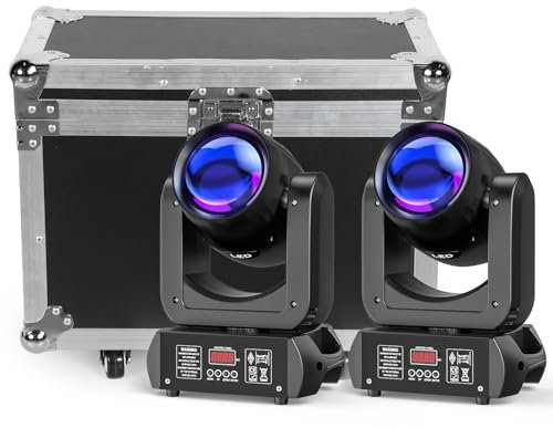 WZYBUTA 2Er Pack 150W Moving Head LED dmx512 Spot Beam RGBW Wash mit 1pc Fly Case Flightcase