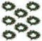 Berry Kerzenring Weihnachten Berry Kerzenring Künstliche Beere Girlande Graskränze Grün für Säule Kerzen Weihnachtsfeiertisch Dekoration (8pcs)