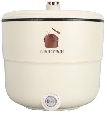 Olla Arrocera, Olla Instantánea 1.8L Doble Capa Anti Escaldaduras 300W Olla Arrocera Eléctrica con Recubrimiento Antiadherente para Guisar Sopa, Cocer a Fuego Lento y Cocer
