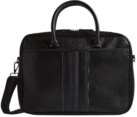 Ted Baker Kenriik Stripe PU Document Bag Black