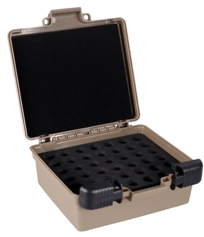 Caja de munición para Rifles, Estuche para 42 Cartuchos con Espuma amortiguadora, portamuniciones portátil para Rifles de Caza y Tiro