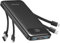Charmast Portable Charger with Built in 4 Cables, 10000mAh Travel Essential USB C Battery Pack 6 Outputs 3 Inputs 3A Fast Charging Power Bank compatible with iPhone iPad Samsung and More (Black)