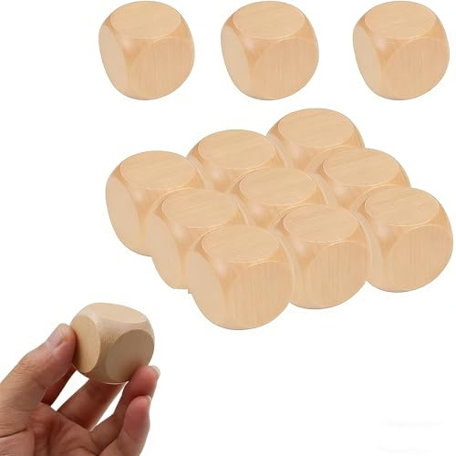 12 Stück Würfel Groß, Holzwürfel 30mm, DIY Würfel Holz Und Spielwürfel Für Brettspiele, Reisen Und Familienabende, Mensch Ärgere Dich Nicht Extra Große Spielfiguren