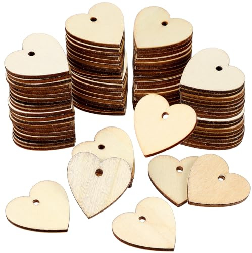 100 Holzherzen zum Basteln Weihnachten Party, Herzformen