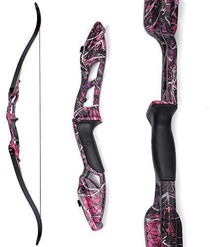 SHARROW 30-50lbs Bogenschießen Jagd Takedown Recurve Bogen 56 Zoll Jagdbogen Erwachsene Bogen Aluminiumlegierung Riser Rechte Hand (Rot, 50lbs)