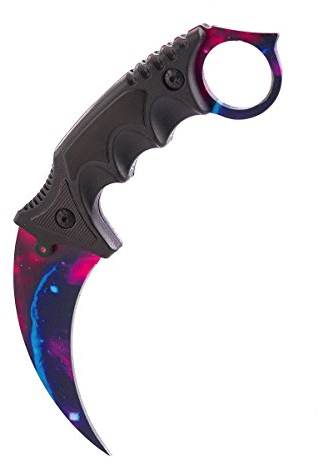CS GO Karambit Elite - Black Pearl/Galaxy - CSGO Knife Skin Counter Strike Global Offensive Jagdmesser - Bundle - Ariknives