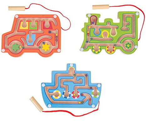 Bigjigs Toys Magnetisches Labyrinth aus Holz (Pack von 3)
