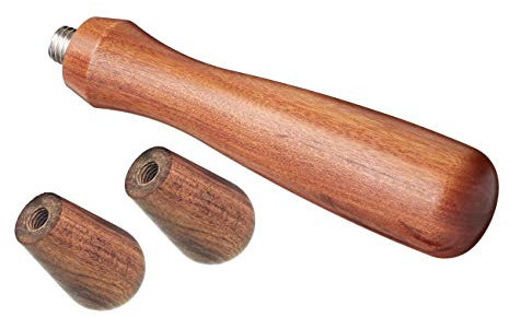 scarlet espresso | Edelholzgriff »Precioso« für Siebträger mit M12 Edelstahlschraube für Rocket Bezzera La Marzocco etc. (Set Sandelholz - Braun, Griff1 + 2x Kipphebel)