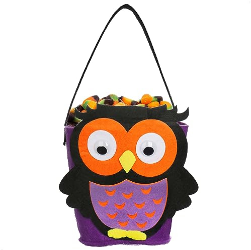 com-four® Halloween Tasche - Beutel zum Sammeln von Süßigkeiten an Halloween - Sammeltasche mit Eulen-Motiv (1 Stück - Eule)