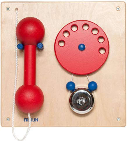FRIDLIN® Telefon für Kinder – Spieltelefon aus Holz – Fördert Kommunikation & Kreativität – ab 3 Jahren – Nachhaltig & Sicher – Ideal für Kinderzimmer & Spielräume -Hörer Links
